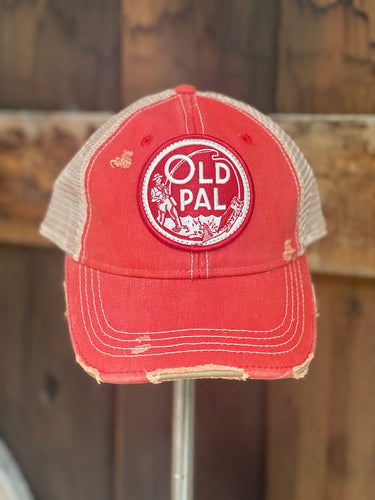OLD PAL Minnow Bucket Hat- Distressed Red Snapback